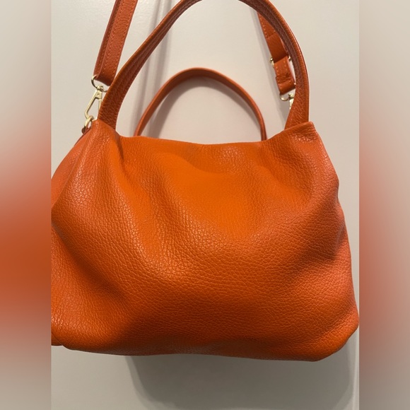 🧡 EUC orange Claudia Firenze convertible satchel/shoulder bag - Picture 2 of 16